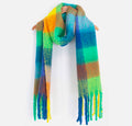 Green / blue colour block scarf