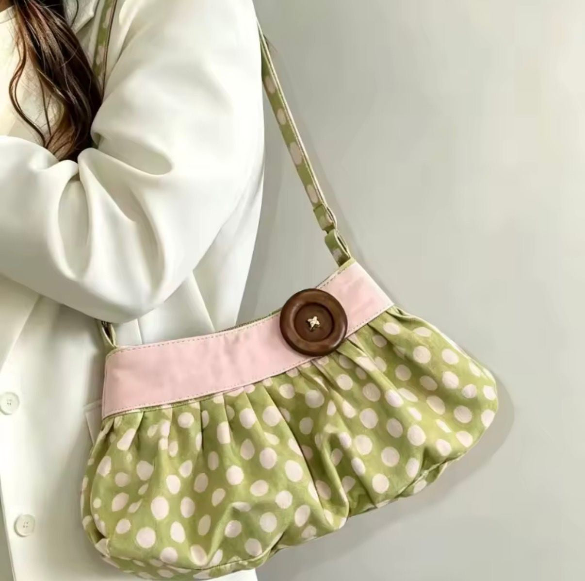 Green Polka Dot Shoulder Bag
