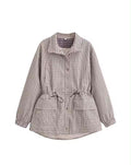Check Drawstring Jacket