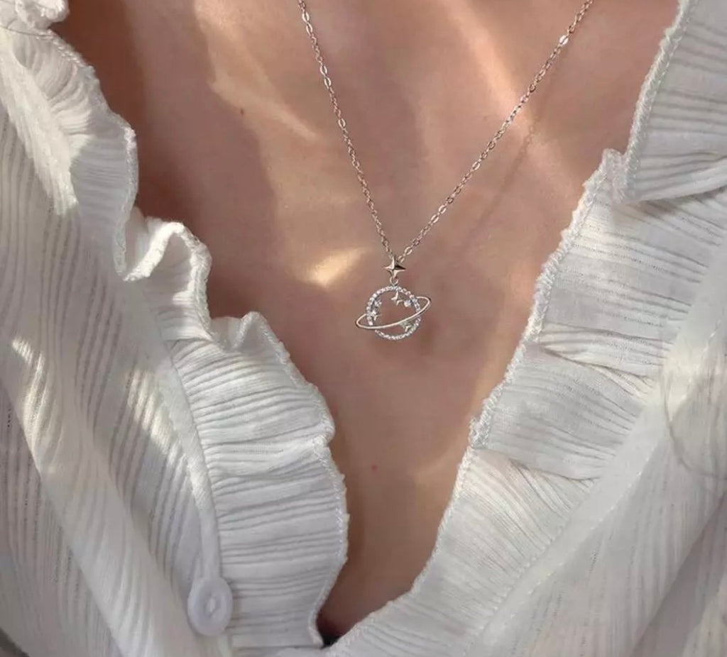 925 Saturn necklace