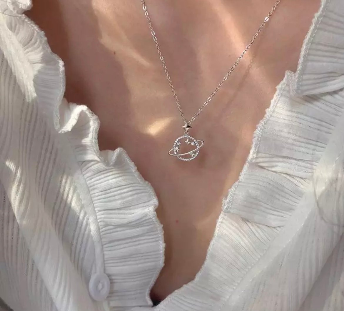 925 Saturn necklace