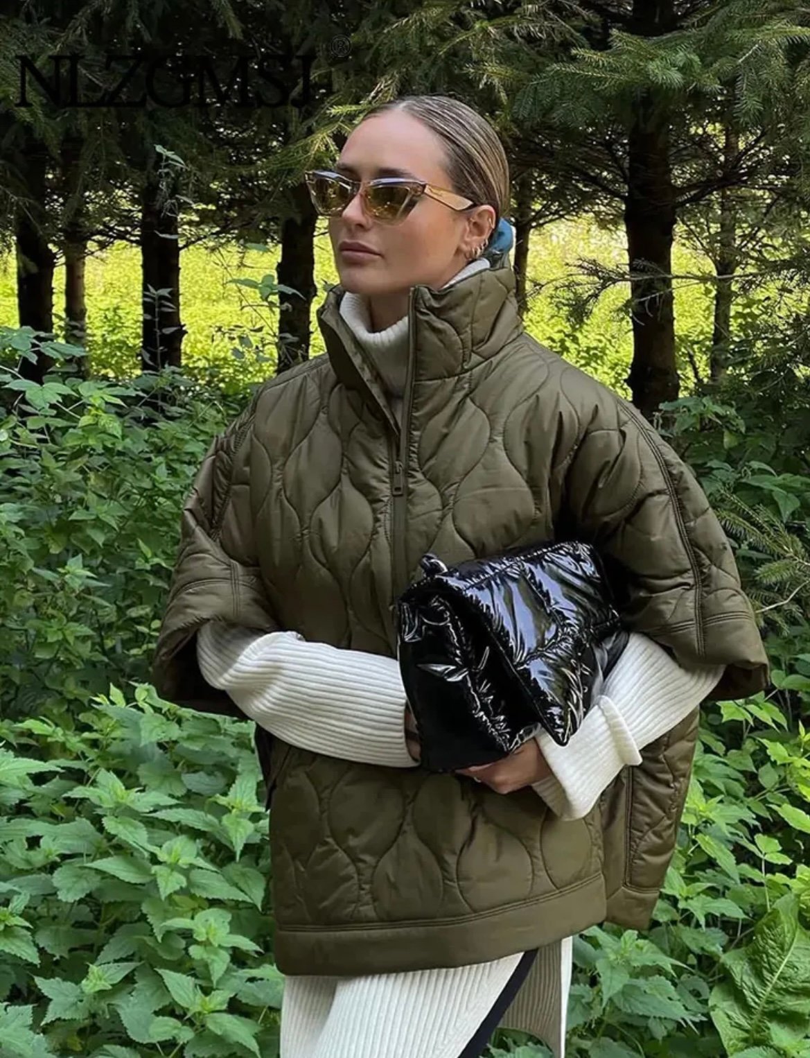 Khaki poncho