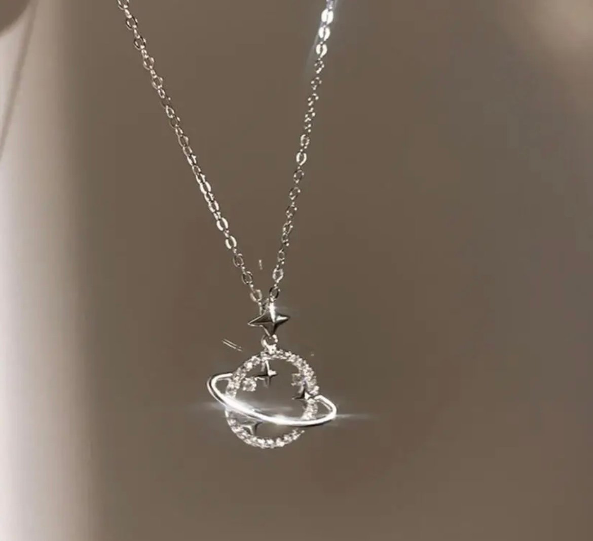 925 Saturn necklace