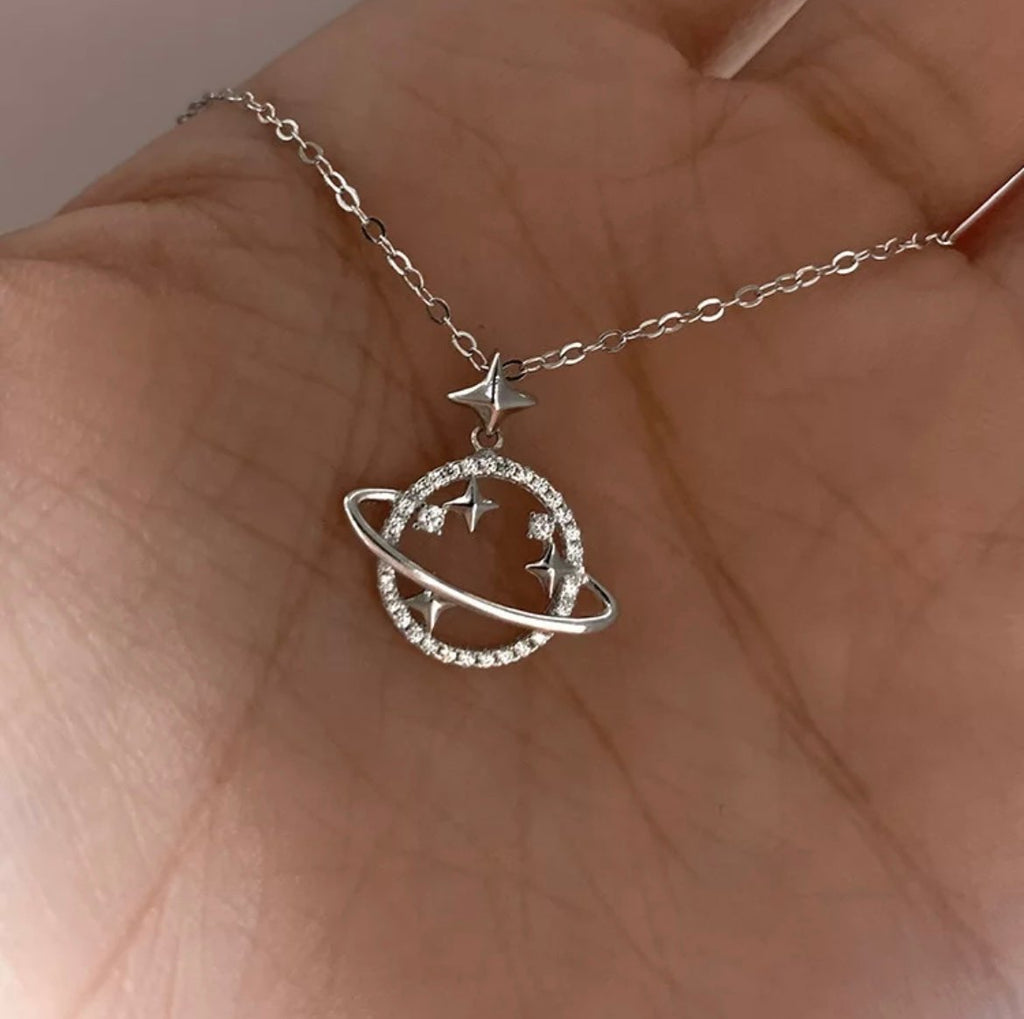 925 Saturn necklace