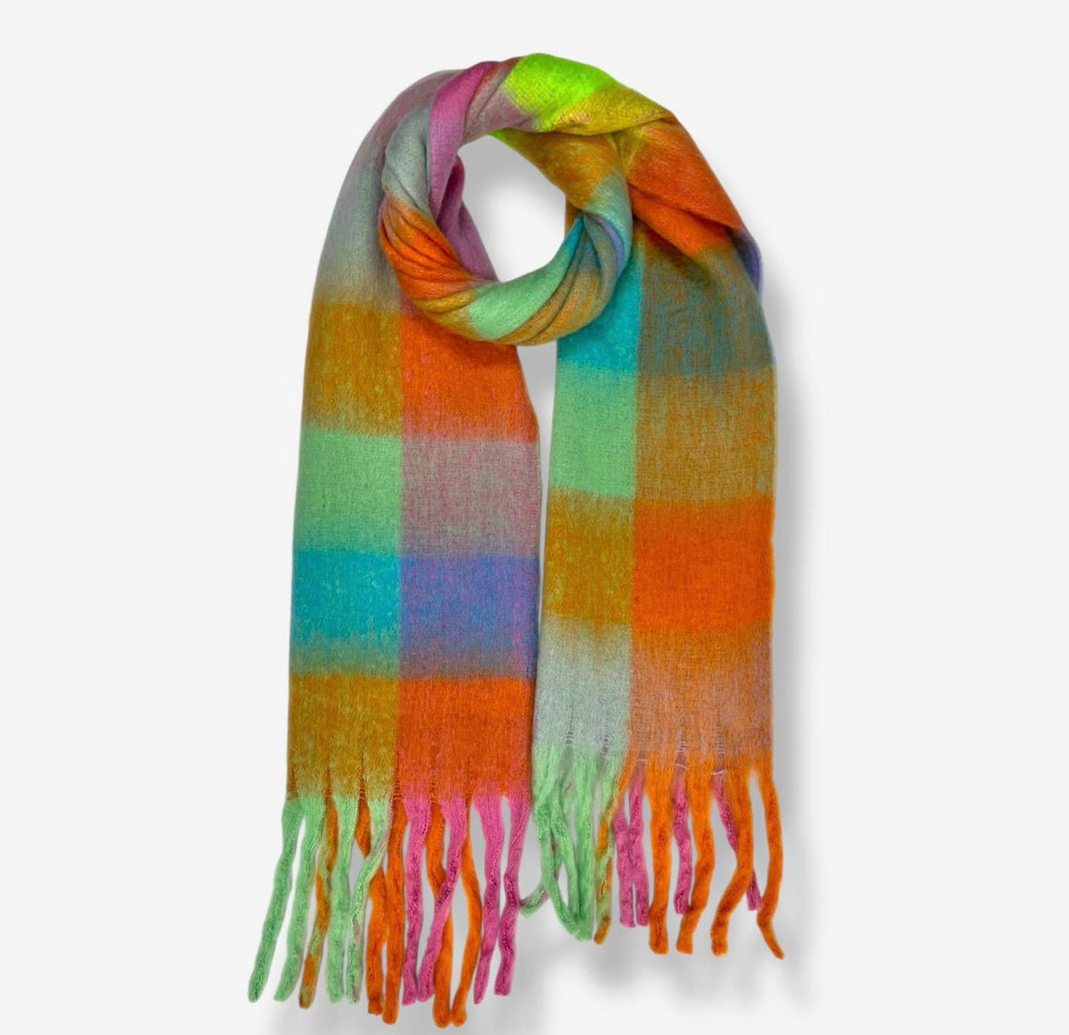 rainbow check scarf
