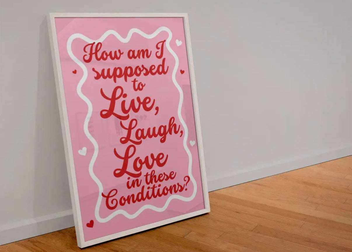 Live laugh love print