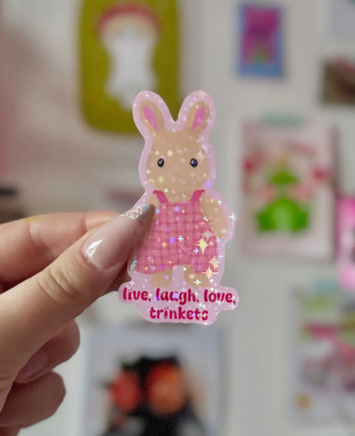 Live laugh trinkets sticker