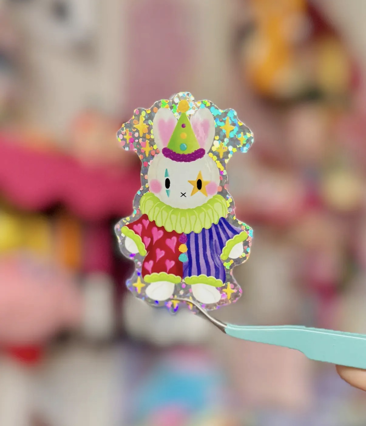 Rabbit clown sticker