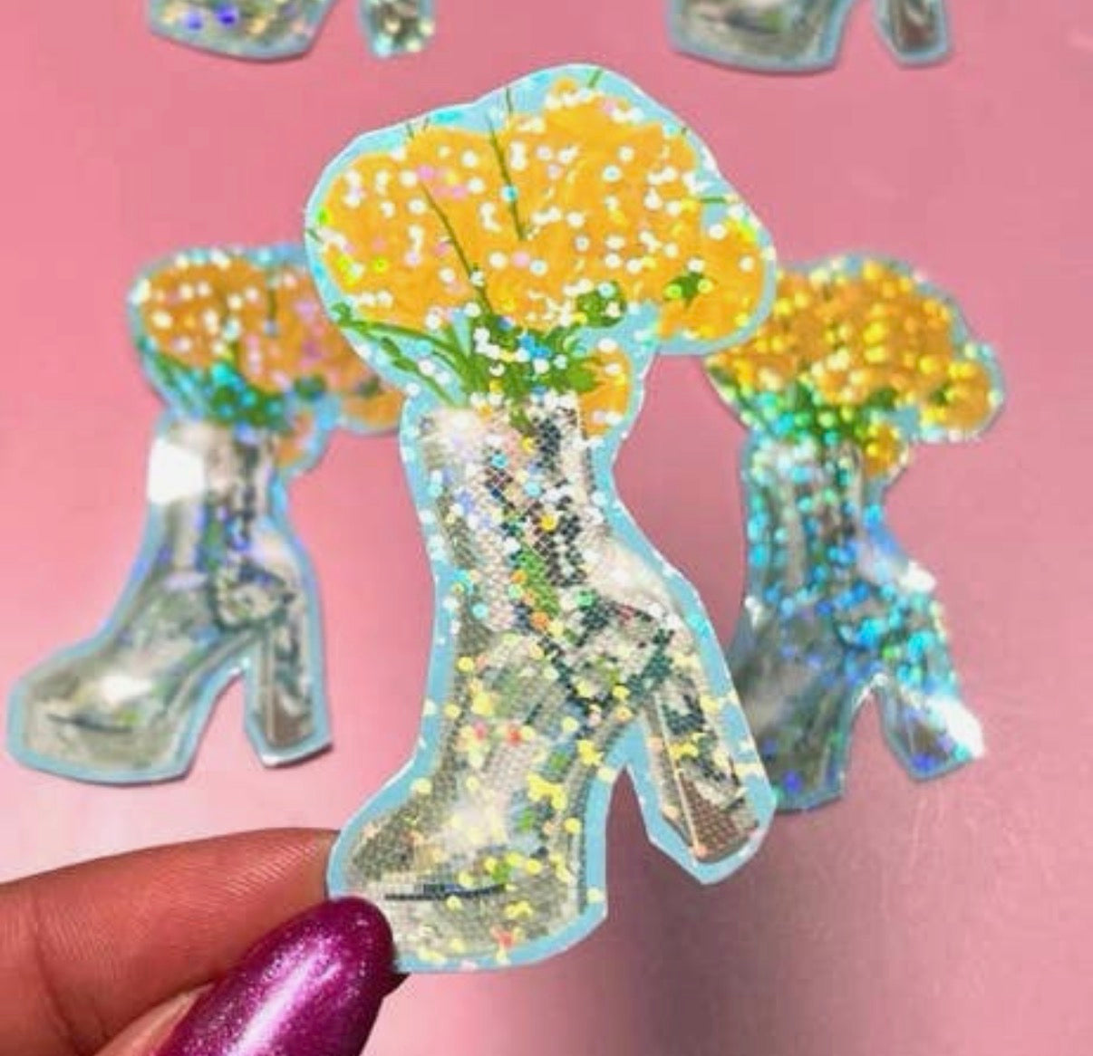 Flower boot sticker