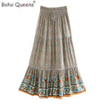 Floral maxi skirt cream