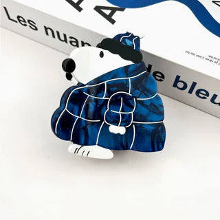 Blue Puffer Snoopy Claw Clip