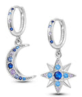 925 Silver moon and star earrings
