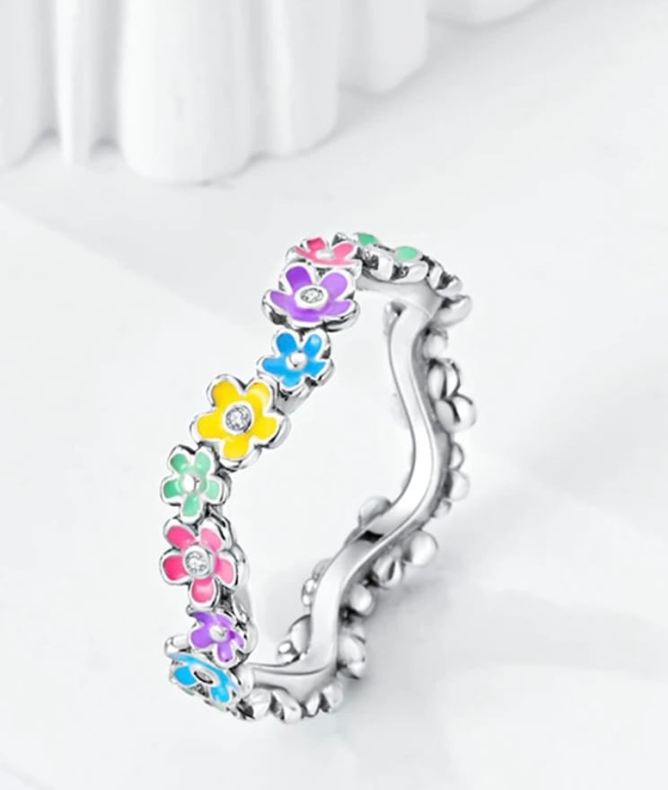925 Silver multi Flower ring 🌸