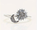 925 Silver Moon and Stars ring