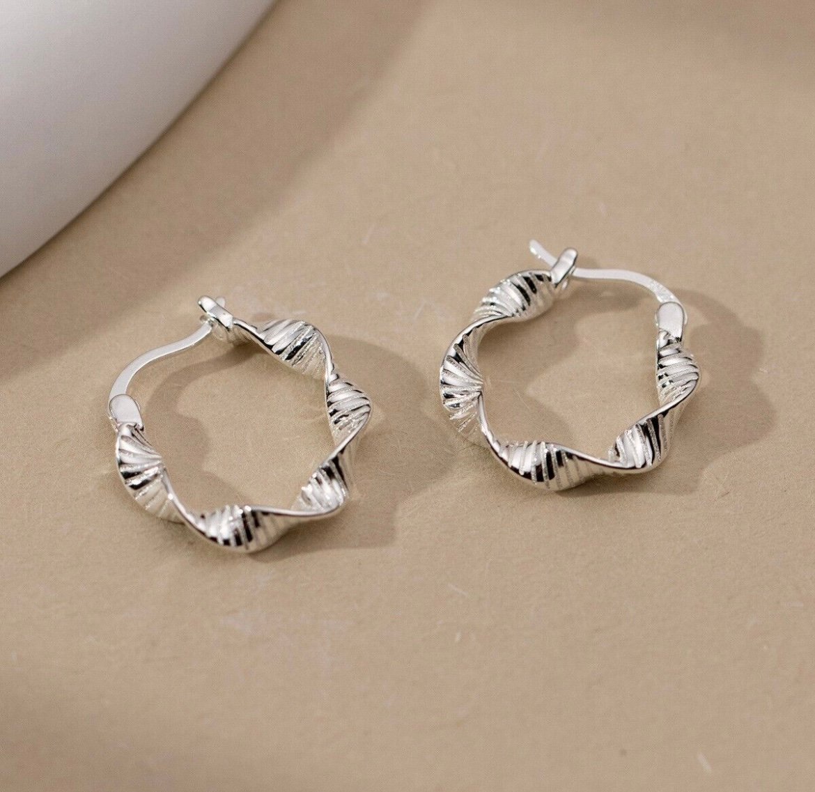 925 Silver Twist hoops