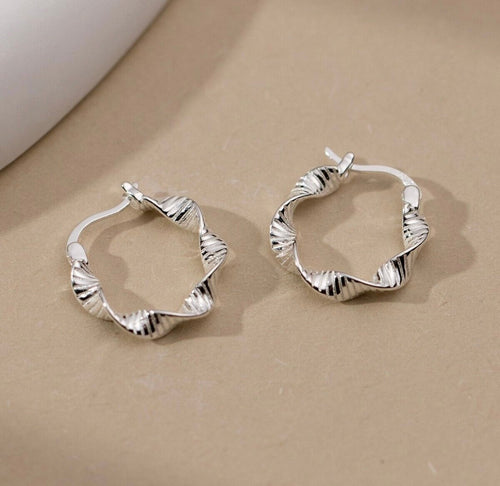 925 Silver Twist hoops