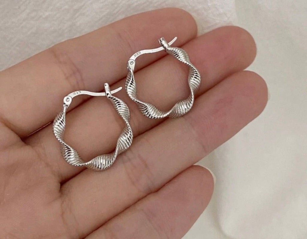 925 Silver Twist hoops