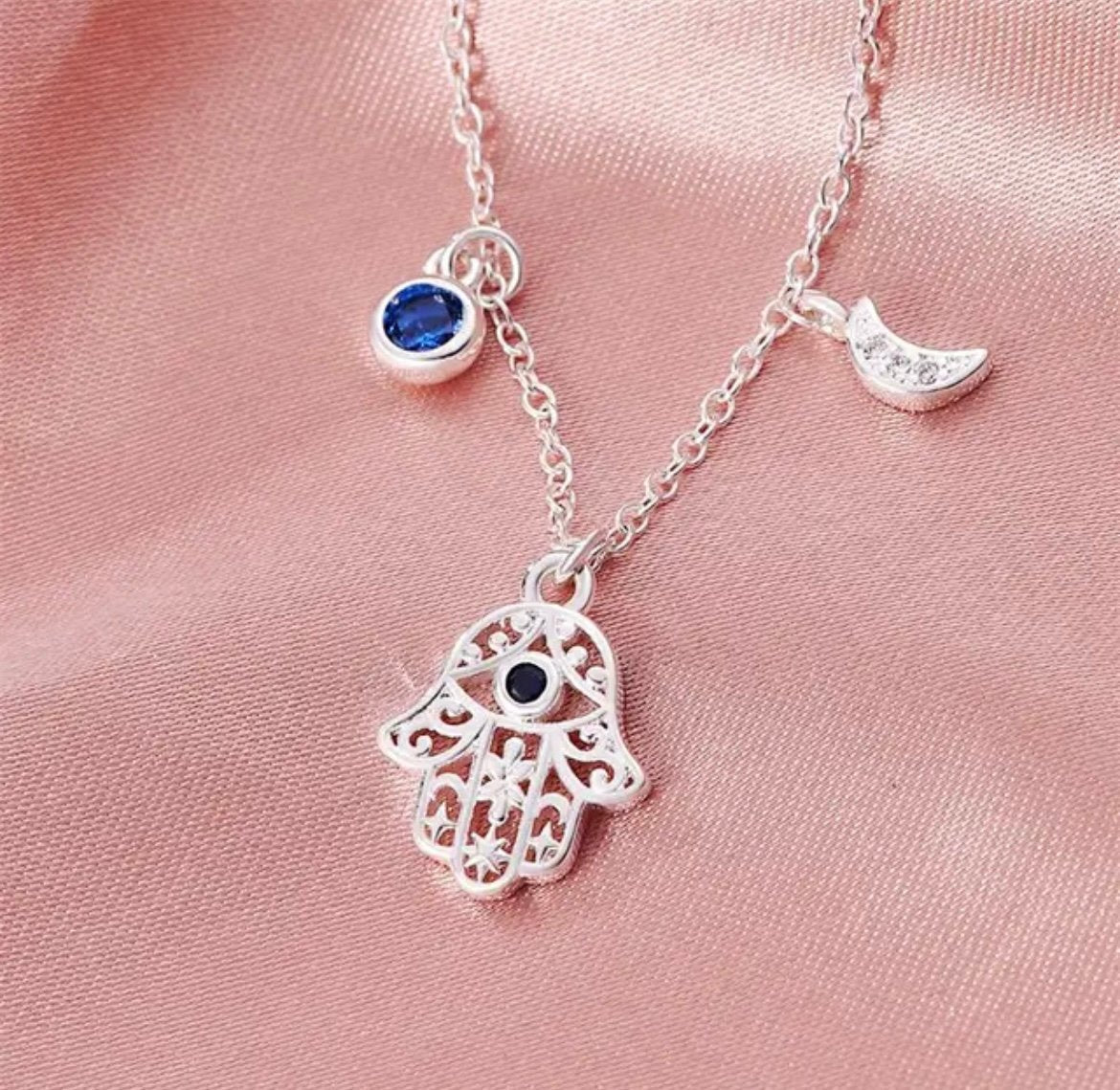 925 silver Hamsa necklace