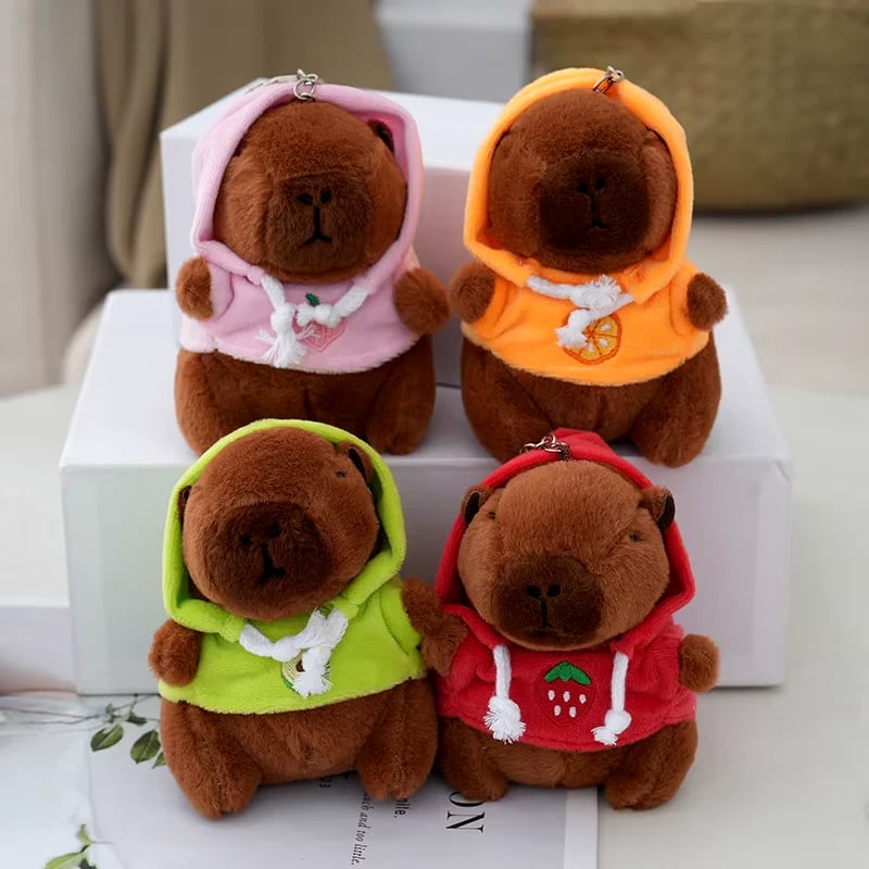 Capybara Plush Keyring🍑🍊🥑🍓🐸🐰🐥