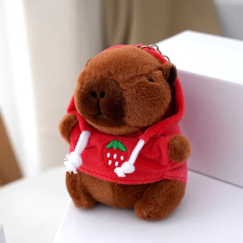 Capybara Plush Keyring🍑🍊🥑🍓🐸🐰🐥