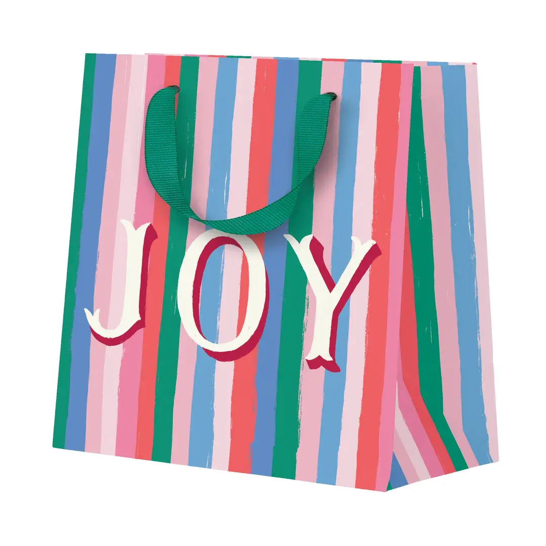 Joy Striped Gift Bag