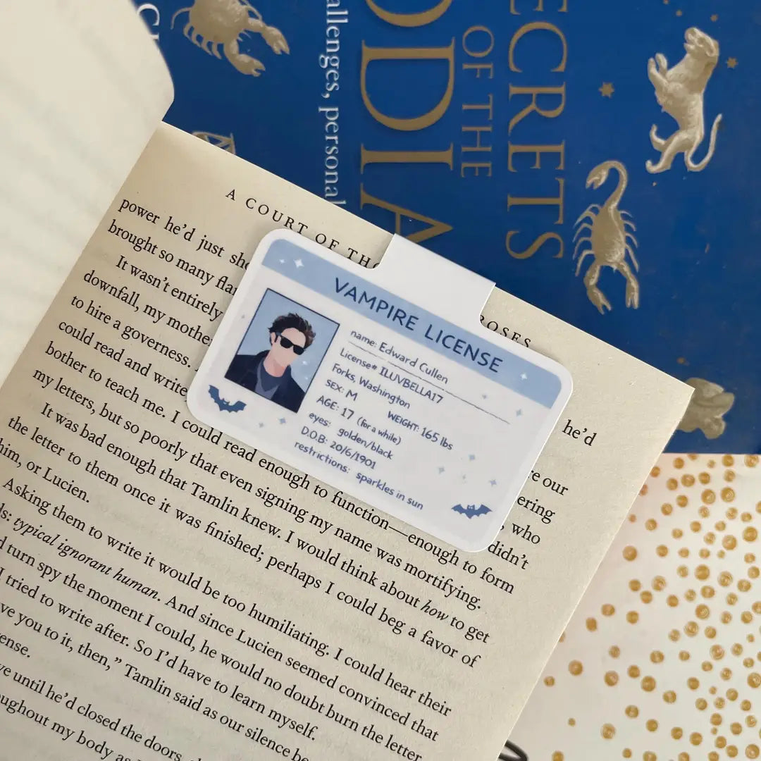 Vampire license Magnetic bookmark