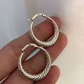 Twist hoop earrings 925 silver