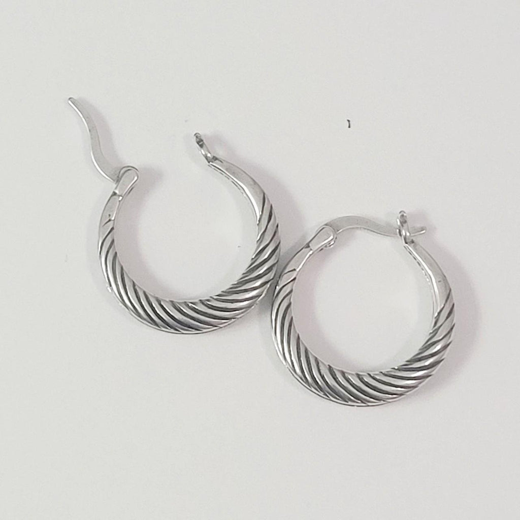 Twist hoop earrings 925 silver