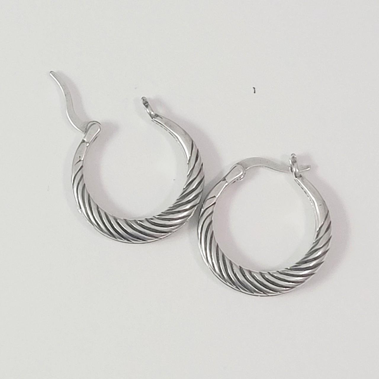 Twist hoop earrings 925 silver