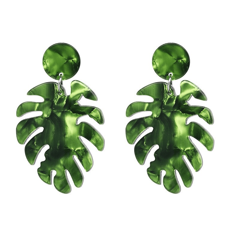 Monstera acrylic earrings 🍃