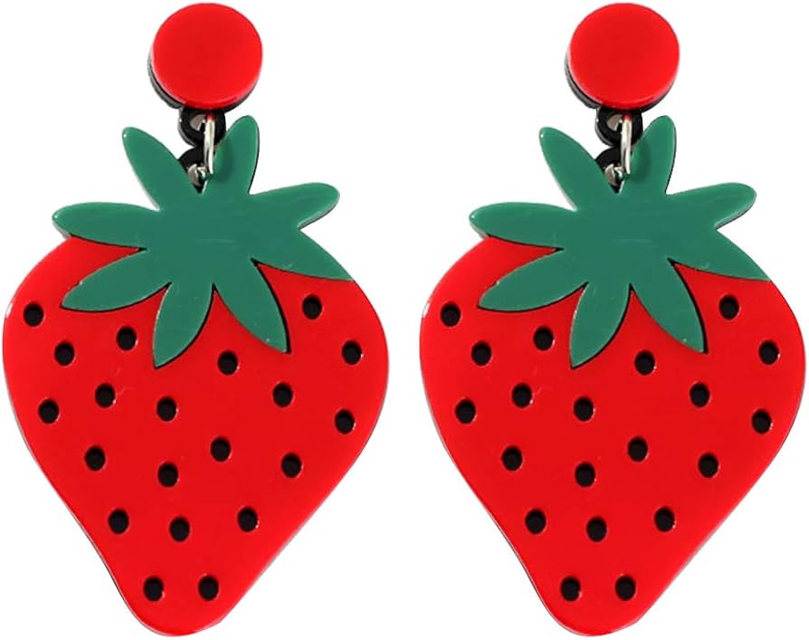Fruit acrylic earrings 🍒🍓