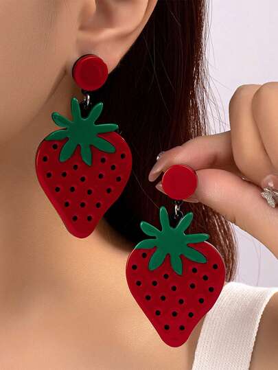 Fruit acrylic earrings 🍒🍓