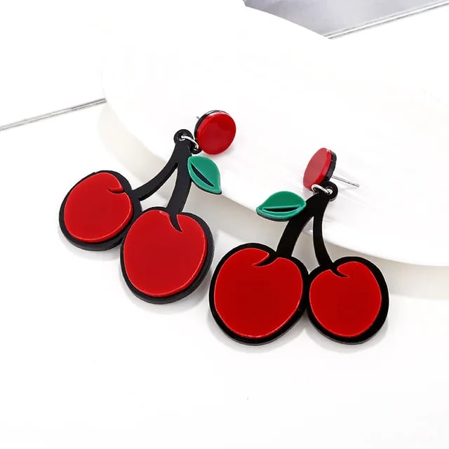 Fruit acrylic earrings 🍒🍓