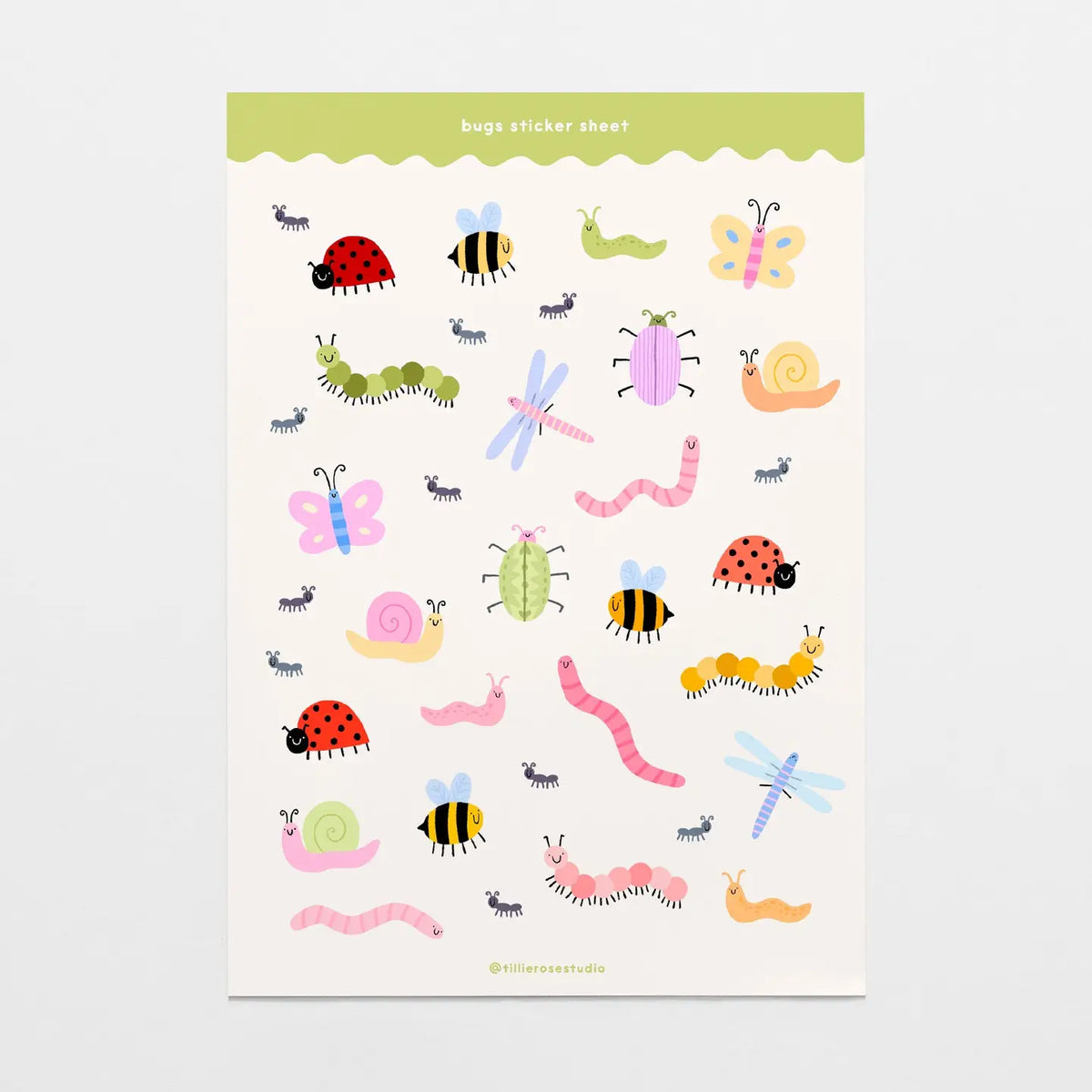 Bug sticker sheet