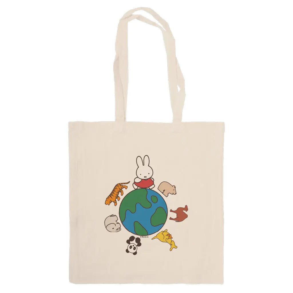 Miffy Animals Globe Tote Bag