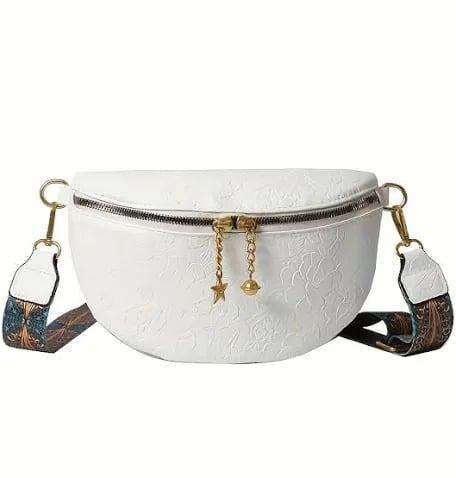 Faux Leather Embroidered Bum Bag