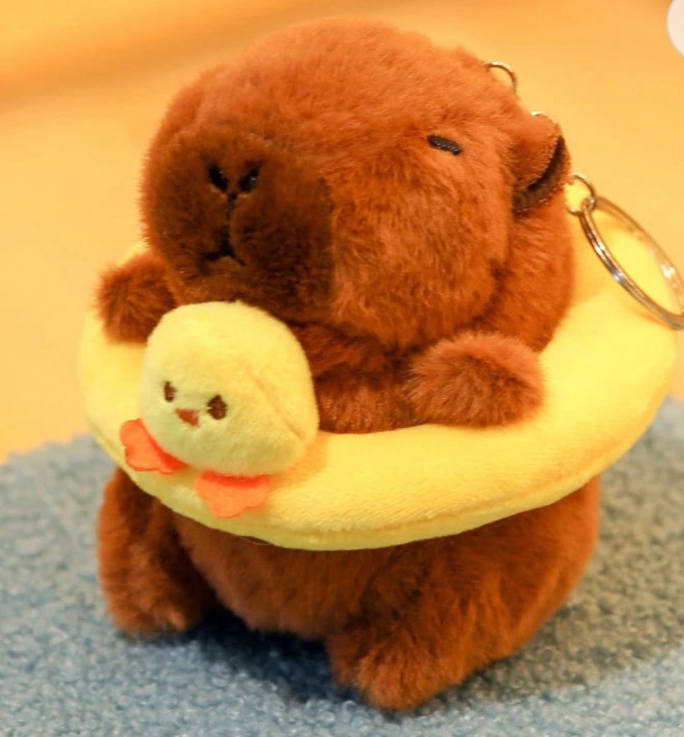 Capybara Plush Keyring🍑🍊🥑🍓🐸🐰🐥