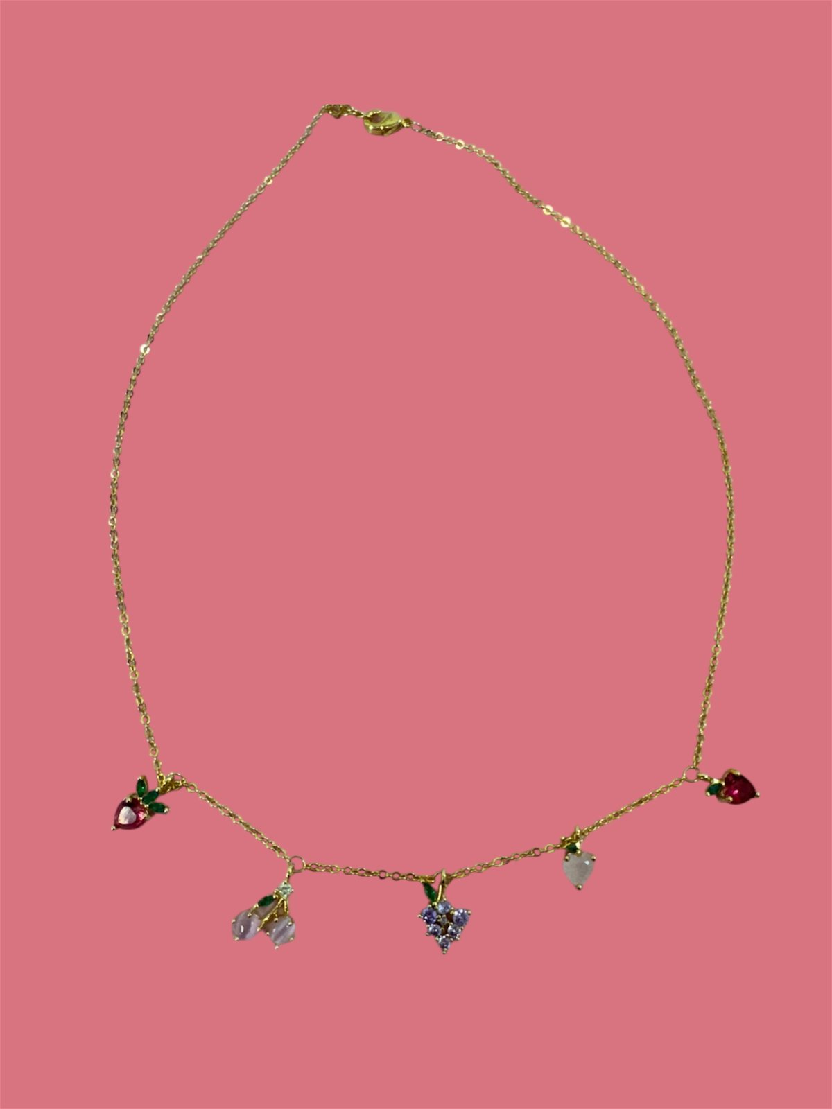 Fruit Charm Necklace 🍎🍓🍒🍇