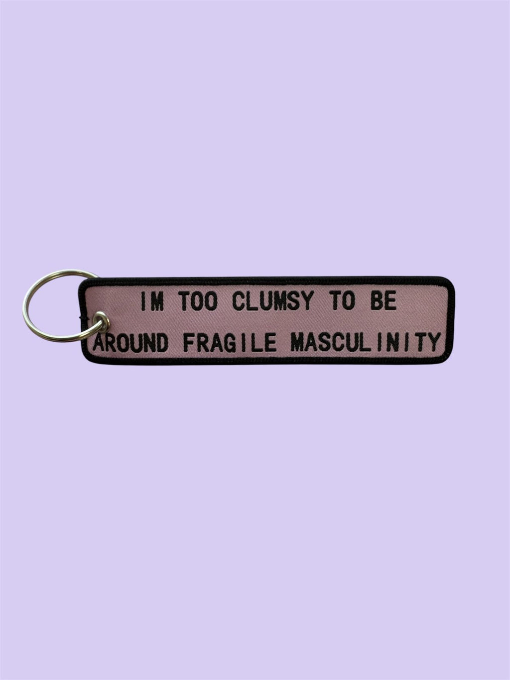 Slogan Fabric Keyring