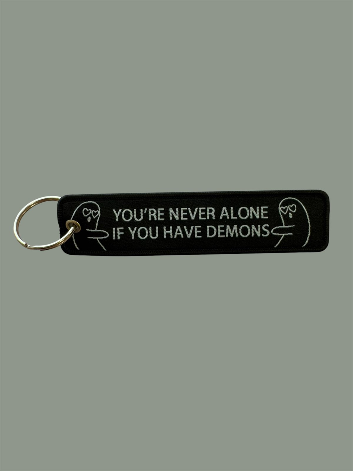 Slogan Fabric Keyring
