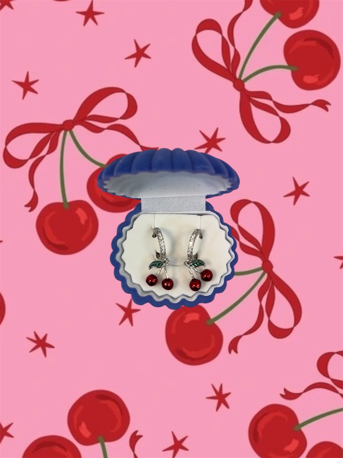 Cherry Hoop Earrings 🍒