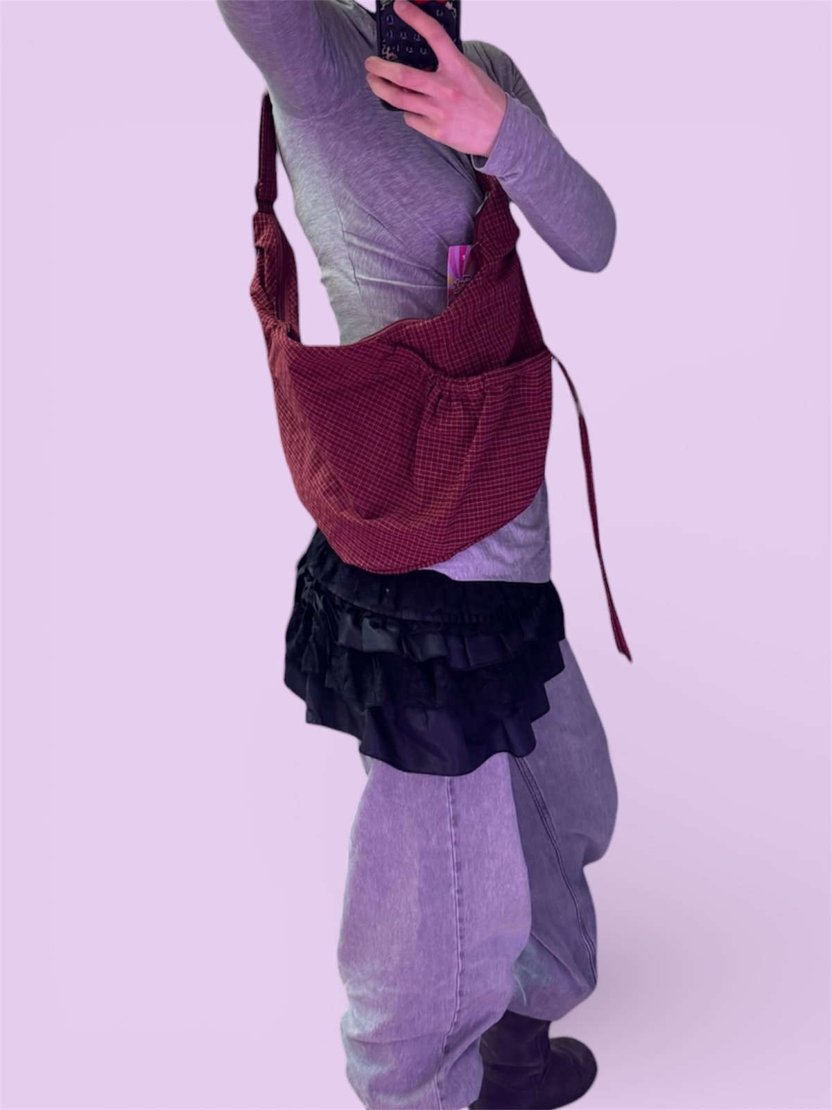 Check Nylon Bag