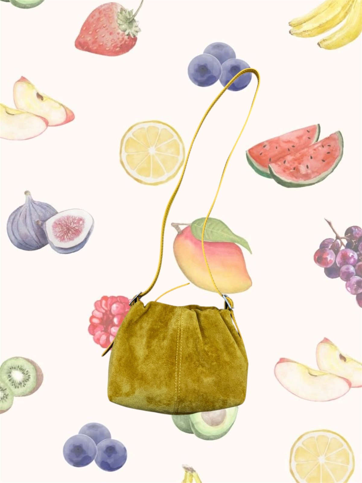 Faux Suede Bucket Bags 🍎🍏🍌