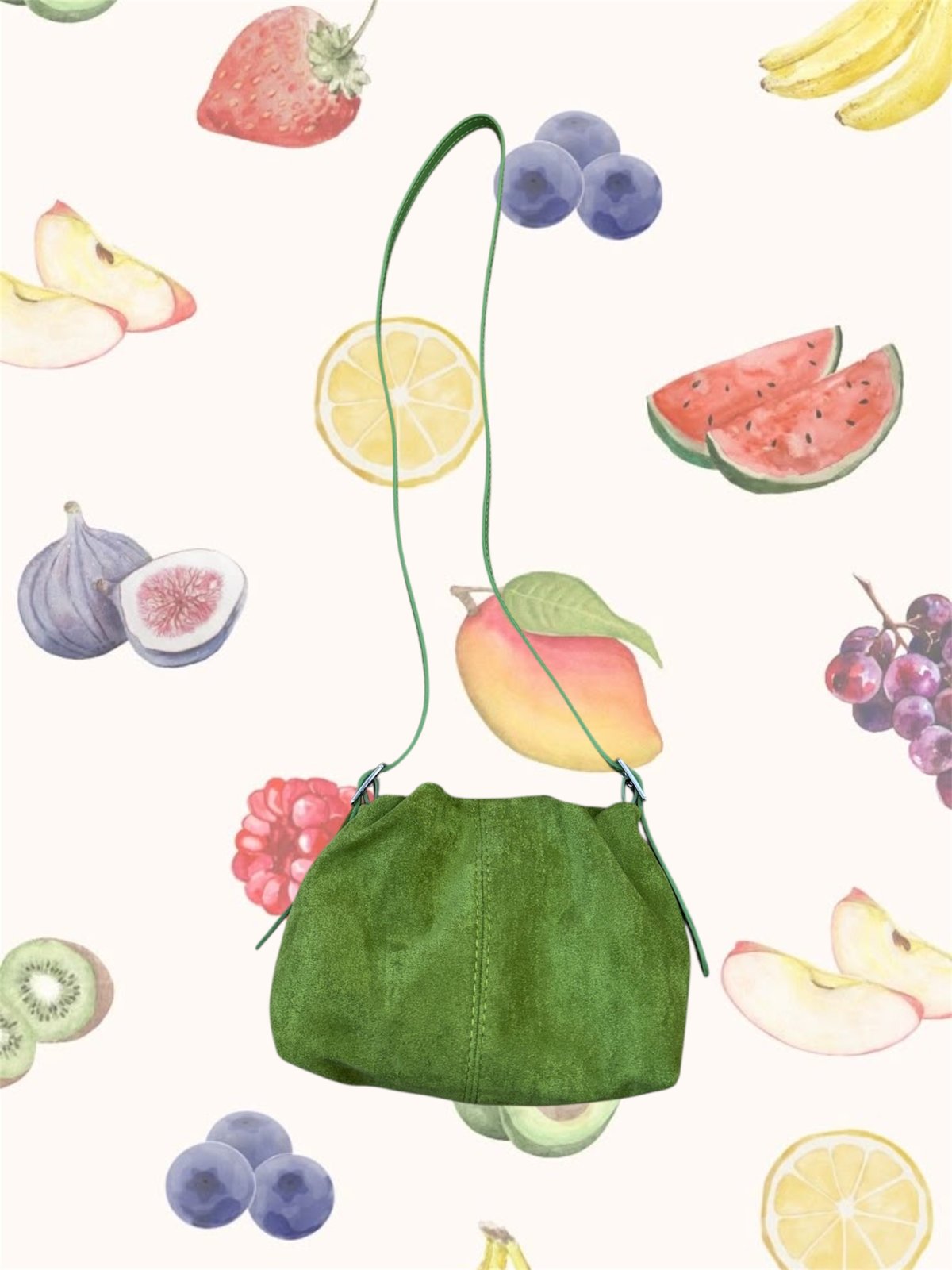 Faux Suede Bucket Bags 🍎🍏🍌