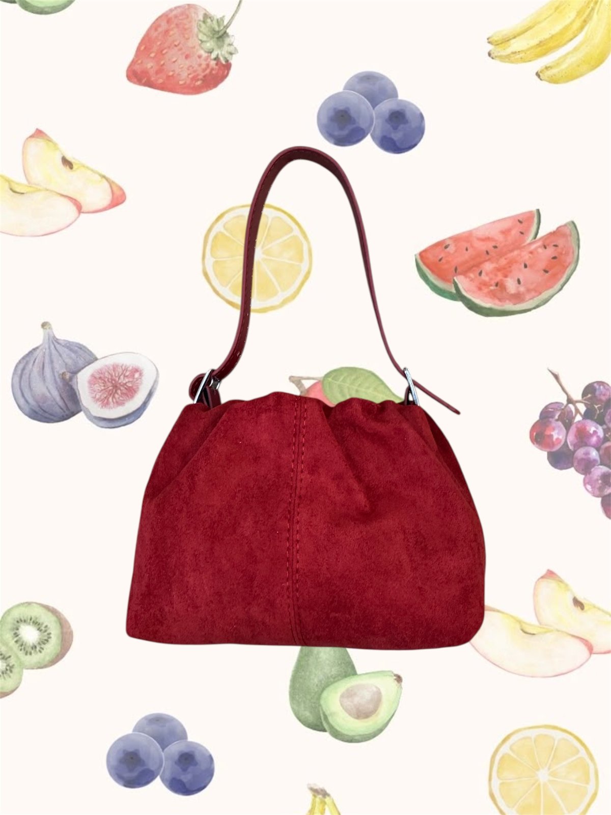 Faux Suede Bucket Bags 🍎🍏🍌