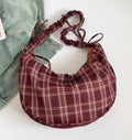 Burgundy plaid crossbody bag