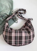 Brown Plaid Crossbody Bag