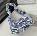 Dark blue plaid bag