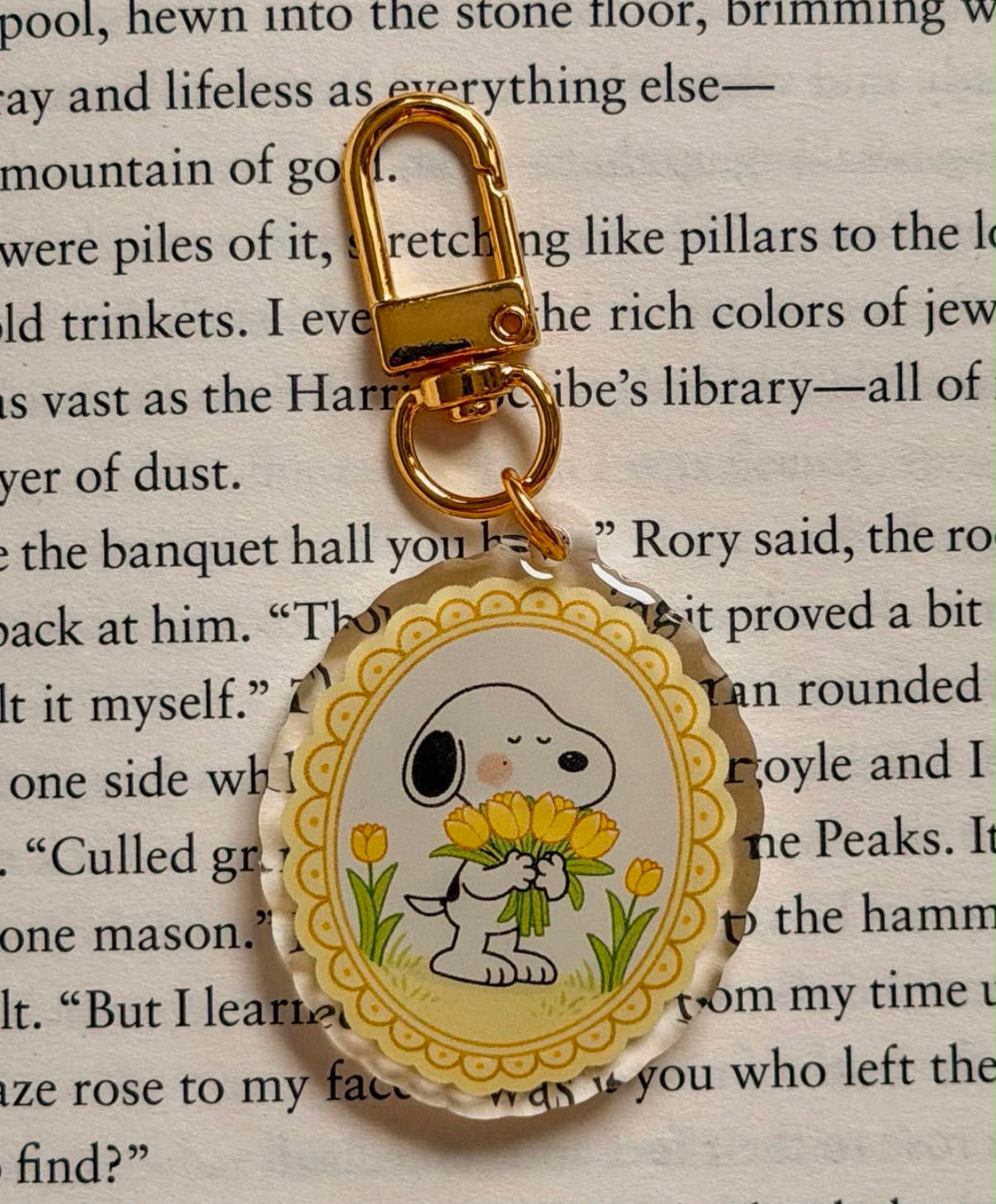 Snoopy & Flowers Keyring
