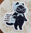 Black cat coffee Sticker